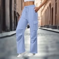 thumbnail image 1 of ClodeEU Women's Drawstring Elastic Waist Cargo Sweatpants with Multiple Pockets ,Casual Athletic Jogger Pants Light Blue,Womens Plus S, 1 of 7