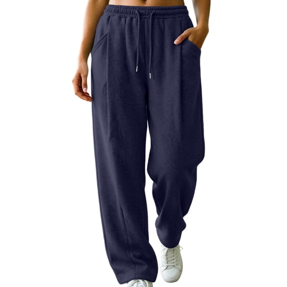 ClodeEU Women's Drawstring Elastic Waist Jogger Pants,Casual Loose Solid Color Pant With Pockets ,Women's Plus L