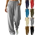 thumbnail image 1 of ClodeEU Women's Drawstring Elastic Waist Jogger Pants,Casual Loose Solid Color Pant With Pockets ,Women's Plus S, 1 of 6