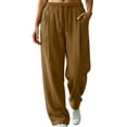 thumbnail image 1 of ClodeEU Women's Drawstring Elastic Waist Jogger Pants,Casual Loose Solid Color Pant With Pockets ,Women's Plus XL, 1 of 5