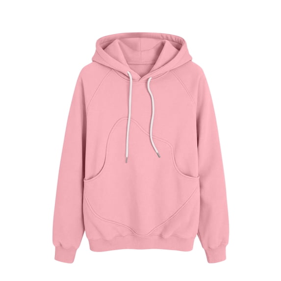 Binmer Women's Drawstring Hooded Sweatshirt, Casual Loose Long Sleeve Pullover Hoodie with Pocket ,S