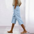 thumbnail image 1 of ClodeEU Women's Drawstring Knee Length Shorts with Pockets,Casual Baggy Bermuda Pants Sky Blue,Womens Plus XXXL, 1 of 7