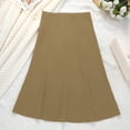 thumbnail image 1 of ClodeEU Women's Elastic High Waist Flare Work Midi Knee Length Stretchy Skirt,Elegant Flared Skirt for Office Coffee,Womens Plus L, 1 of 6