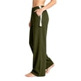 thumbnail image 1 of ClodeEU Women's Elastic High Waist Tassel Drawstring Wide Leg Pants, Casual Loose Trousers with Pockets Army Green,Women's Plus L, 1 of 6