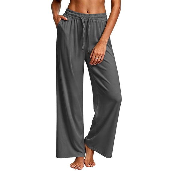 ClodeEU Women's Elastic High Waist Wide Leg Yoga Pants,Casual Loose Athletic Trousers with Pockets ,Women's Plus XL