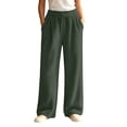 thumbnail image 1 of ClodeEU Women's Elastic Waist Fleece Wide Leg Lounge Pants ,Warm Winter Homewear Sleep Bottoms With Pockets ,Women's Plus XXXL, 1 of 5
