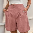 thumbnail image 1 of ClodeEU Women's Elastic Waist Knee Length Shorts,Straight Leg Casual Loose Short Pink,Womens Plus M, 1 of 7