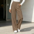thumbnail image 1 of ClodeEU Women's Elastic Waist Straight Leg Dress Pants,Fashion Solid Color Trouse With Pockets ,Women's Plus S, 1 of 7