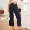 thumbnail image 1 of ClodeEU Women's Elastic Waist Straight Leg Pants, Loose Soft Comfortable Lounge Pants Dark Blue,Womens Plus S, 1 of 6