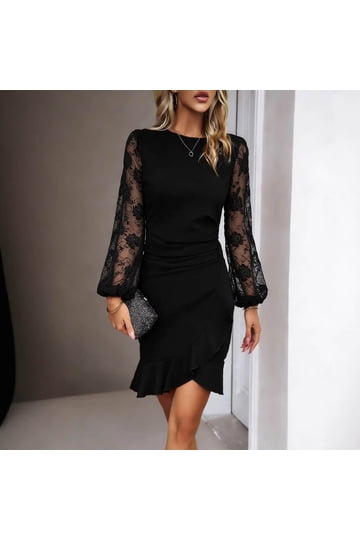 Black Long Sleeve Lace Dresses