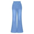 thumbnail image 1 of ClodeEU Women's Flare Wide Leg Jean Pant With Pockets,High Waist Elastic Waist Stretch Denim Pant Light Blue,Womens Plus S, 1 of 5