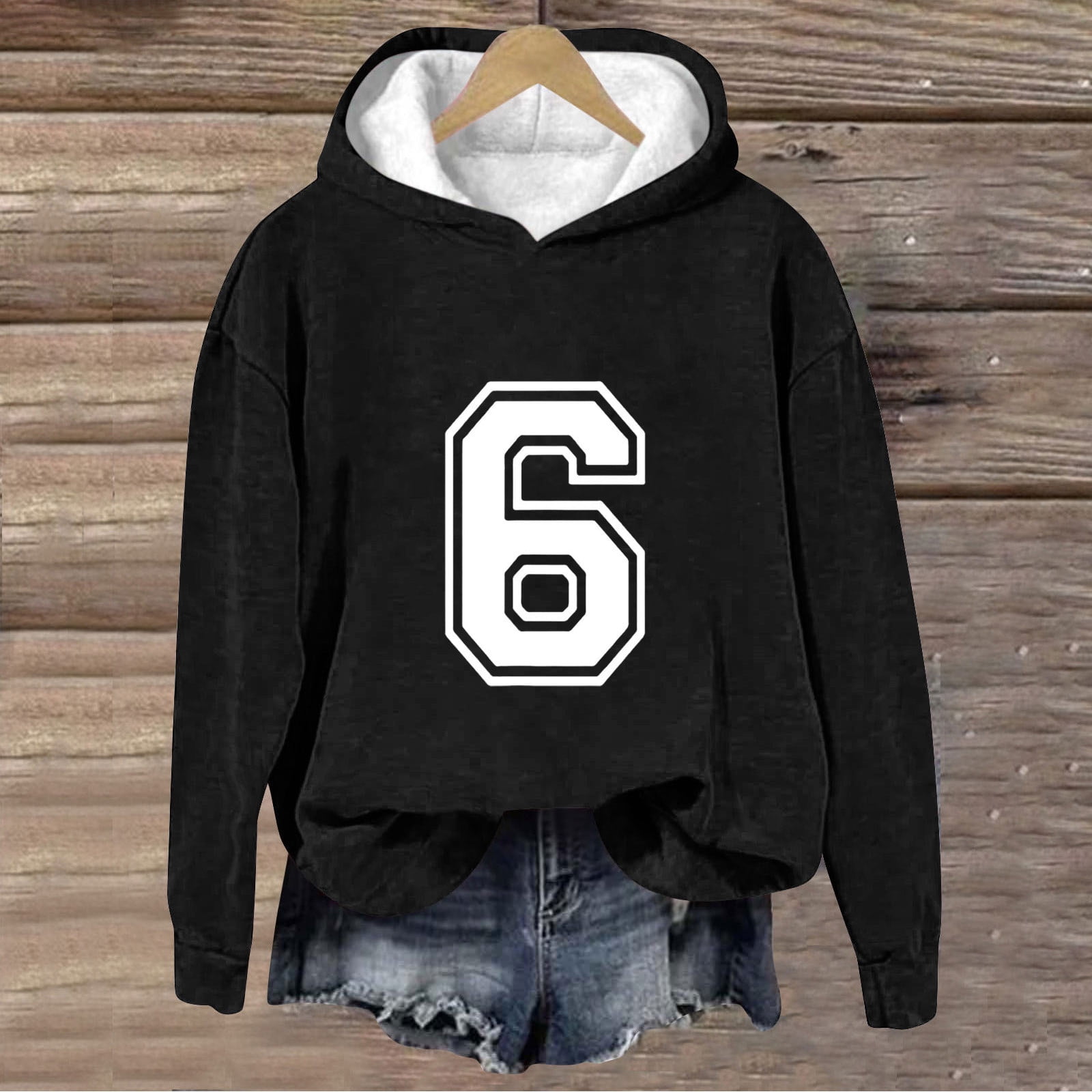 Hooded Long Sleeve Digital Printing Loose Casual Sweater For Women main image 1