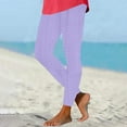 thumbnail image 1 of ClodeEU Women's Full Length Leggings,Soft High Waisted Long Leggings,Casual Summer Solid Color Pant Purple,Womens Plus L, 1 of 6