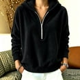 thumbnail image 1 of ClodeEU Women's Half Zip Hooded Reversible Fleece Long Sleeve Sweatshirt ,Casual Pullover Top ,Women's Plus M, 1 of 5