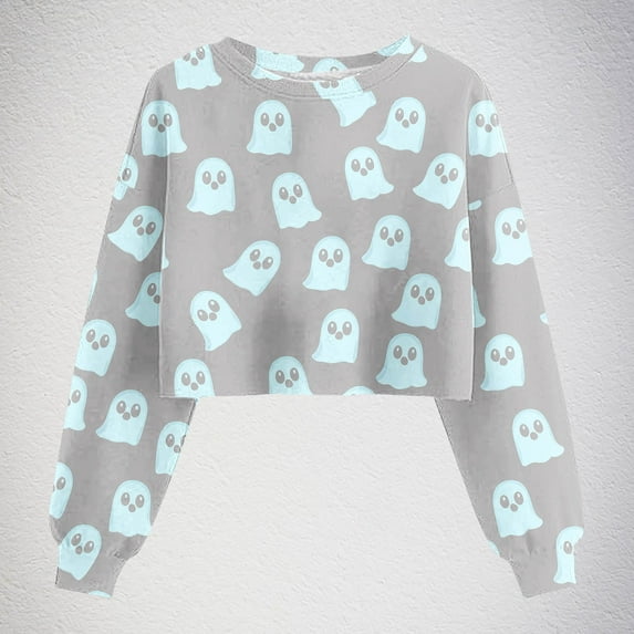 ClodeEU Women's Halloween Printed Hooded Sweatshirt With Pockets, Long Sleeves Sweatshirt Gray,Womens Plus XXL