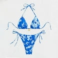 thumbnail image 1 of ClodeEU Women's Halter Bikini Two Piece Swimsuit,High Waisted Triangle Bikini Set ,Cheeky Bathing Suit Dark Blue,Womens Plus L, 1 of 5