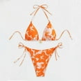 thumbnail image 1 of ClodeEU Women's Halter Bikini Two Piece Swimsuit,High Waisted Triangle Bikini Set ,Cheeky Bathing Suit Orange,Womens Plus XL, 1 of 5