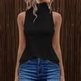 thumbnail image 1 of ClodeEU Women's High Neck Sleeveless Ribbed Tank Top,Casual Fitting Solid Cami Black,Womens Plus S, 1 of 8