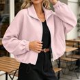 thumbnail image 1 of ClodeEU Women's High Neck Zip Up Long Sleeve Cropped Jacket with Drawstring Hem,Casual Short Coat With Pockets ,Women's Plus L, 1 of 8