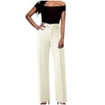 thumbnail image 1 of ClodeEU Women's High Rise Modern Fit Suit Pant ,Casual Wrinkle Resistant Office Wear Pant Beige,Womens Plus XXL, 1 of 5