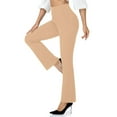 thumbnail image 1 of ClodeEU Women's High Rise Stretch Straight Leg Pant,Work Trouser With Pockets,Slim Trendy Pant Khaki,Womens Plus XL, 1 of 7