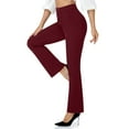 thumbnail image 1 of ClodeEU Women's High Rise Stretch Straight Leg Pant,Work Trouser With Pockets,Slim Trendy Pant Wine,Womens Plus L, 1 of 7