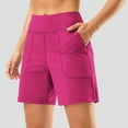 thumbnail image 1 of ClodeEU Women's High Waist Athletic Hiking Shorts,Quick Dry Workout Shorts with Pockets Hot Pink,Women's Plus L, 1 of 8