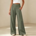 thumbnail image 1 of ClodeEU Women's High Waist Side Button Wide Leg Pants ,Casual Loose Palazzo Trousers with Pockets ,Women's Plus L, 1 of 5