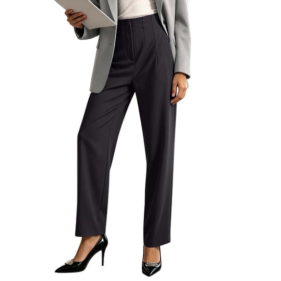 ClodeEU Women's High Waist Straight Leg Dress Pants, Casual Loose Business Trousers ,Women's S-XXXL