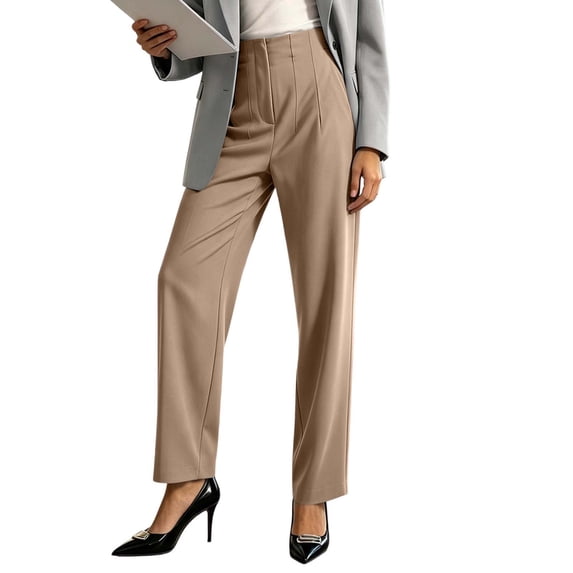 ClodeEU Women's High Waist Straight Leg Dress Pants, Casual Loose Business Trousers ,Women's S-XXXL