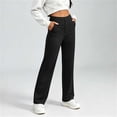 thumbnail image 1 of ClodeEU Women's High Waist Straight Leg Pants, Solid Color Casual Pant for Daily Streetwear ,Women's Plus S, 1 of 7
