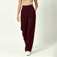 thumbnail image 1 of ClodeEU Women's High Waist Wide Leg Dress Pants,Casual Loose Straight Business Trousers with Pockets ,Women's Plus M, 1 of 3