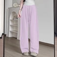 thumbnail image 1 of ClodeEU Women's High Waist Wide Leg Sweatpants,Baggy Drawstring Elastic Waisted Sweat Pants with Pockets Purple,Womens Plus M, 1 of 8