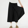 thumbnail image 1 of ClodeEU Women's High Waisted A Line Culottes with Elastic Waistband,Casual Loose Fit Pant Skirt Black,Womens Plus XXL, 1 of 7