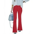 thumbnail image 1 of ClodeEU Women's High Waisted Bell Bottom Jeans ,Stretchy Flare Vintage Denim Pants Red,Womens Plus S, 1 of 6