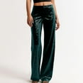 thumbnail image 1 of ClodeEU Women's High Waisted Bell Bottoms with Sequin ,Elastic Waist Loose Wide Leg Pants Green,Womens Plus L, 1 of 8