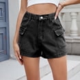 thumbnail image 1 of ClodeEU Women's High Waisted Cargo Jeans ,Casual Denim Pants with Pockets Gray,Womens Plus M, 1 of 7