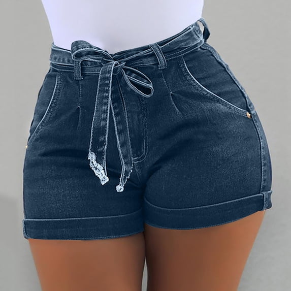 ClodeEU Women's High Waisted Drawstring Shorts,Casual Elastic Waist Running Shorts with Pockets Light Blue,Women's Plus XXXXXL