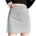 thumbnail image 1 of ClodeEU Women's High Waisted Elastic Waist Skort with Side Slit ,Y2K Athletic Anti Exposure Culottes Gray,Womens Plus XL, 1 of 6