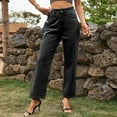 thumbnail image 1 of ClodeEU Women's High Waisted Straight Leg Ankle Jeans,Trendy Solid Color Denim Trousers Gray,Womens Plus S, 1 of 7