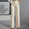 thumbnail image 1 of ClodeEU Women's High Waisted Wide Leg Pants ,Casual Loose Fit Business Work Trousers with Pockets Khaki,Womens Plus XXL, 1 of 7