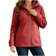 thumbnail image 1 of ClodeEU Women's Hooded Fleece Lined Jacket, Full Zip Warm Winter Outerwear with Side Pockets ,Women's S-XXXXL, 1 of 9