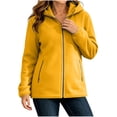 thumbnail image 1 of ClodeEU Women's Hooded Fleece Lined Jacket, Full Zip Warm Winter Outerwear with Side Pockets ,Women's S-XXXXL, 1 of 9