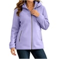 thumbnail image 1 of ClodeEU Women's Hooded Fleece Lined Jacket, Full Zip Warm Winter Outerwear with Side Pockets ,Women's S-XXXXL, 1 of 9