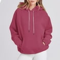 thumbnail image 1 of ClodeEU Women's Hoodies,Long Sleeve Pullover Fall Clothes with Pocket ,Drawstring Pullover Sweatshirts Hot Pink,Womens Plus S, 1 of 7