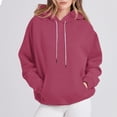 thumbnail image 1 of ClodeEU Women's Hoodies,Long Sleeve Pullover Fall Clothes with Pocket ,Drawstring Pullover Sweatshirts Hot Pink,Womens Plus XL, 1 of 7