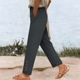 thumbnail image 1 of ClodeEU Women's Ice Silk Drawstring Wide Leg Pants ,Solid Color Loose Fit Casual Trousers Dark Gray,Womens Plus XXL, 1 of 7