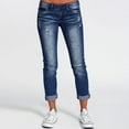 thumbnail image 1 of ClodeEU Women’s Jeans, Contour Fit Stretch Denim, Crop Capri Jean Dark Blue,Womens Plus M, 1 of 1