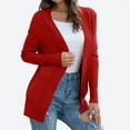 thumbnail image 1 of ClodeEU Women's Knit Cardigan,Long Sleeve Open Front Sweaters Cardigan,Loose Casual Lightweight Cardigan Red,Womens Plus XL, 1 of 7