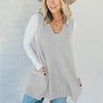 thumbnail image 1 of ClodeEU Women's Knit V Neck Sleeveless Tank Top with Pockets,Solid Color Casual Loose Fit Sweater Vest White,Womens Plus XL, 1 of 7